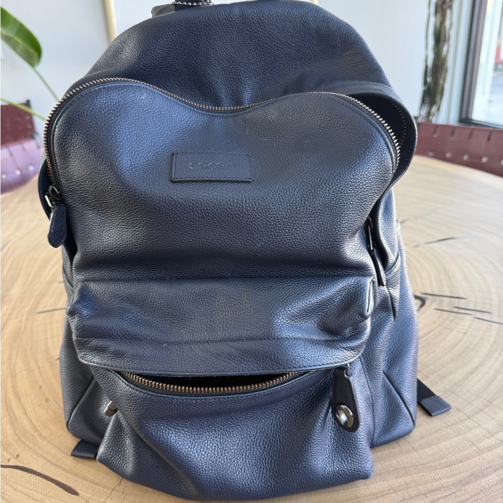 Coach Black Leather Men's Backpack